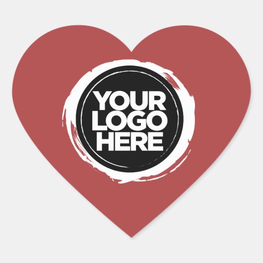 Bedrijf Logo Custom Valentijnsdag Red Heart Hart Sticker (Voorkant)