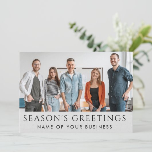 Bedrijf Logo Custom Zakelijk Kerstmis Feestdagenkaart (Staand voorkant)