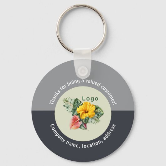 Bedrijf Logo Dank u klant weggeefactie Sleutelhanger (Voorkant)