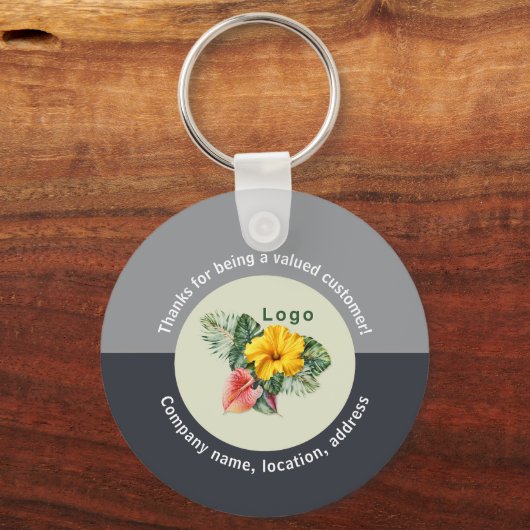 Bedrijf Logo Dank u klant weggeefactie Sleutelhanger (Voorkant)