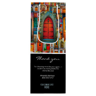 Bedrijf Logo Deuren Dank u Cliënt Gift Wijn Cadeautas