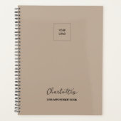 Bedrijf Logo Eenvoudig Tan Elegant Afsprakenboek Planner (Voorkant)
