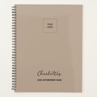 Bedrijf Logo Eenvoudig Tan Elegant Afsprakenboek Planner