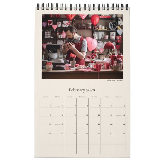 Bedrijf Logo Eenvoudige minimalistische promotie Kalender (Feb 2026)