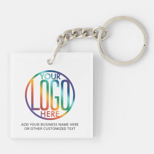 Bedrijf Logo Eenvoudige moderne zakelijke promotie Sleutelhanger (Achterkant)