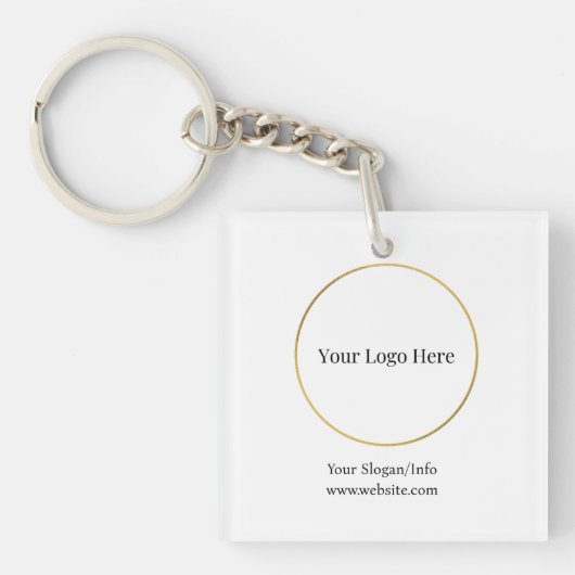 Bedrijf Logo Elegant Branded Business Sjabloon Sleutelhanger (voorkant)