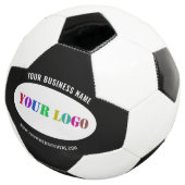 Bedrijf Logo en aangepaste tekst Voetbal Sjabloon (Drie kwart)