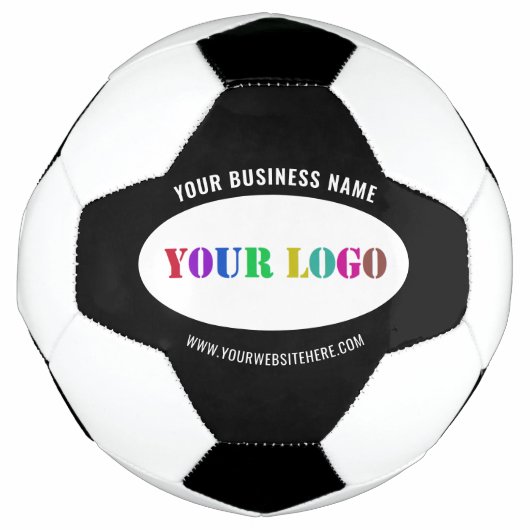 Bedrijf Logo en aangepaste tekst Voetbal Sjabloon (Voorkant)