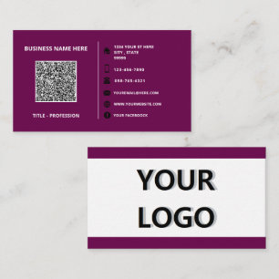 Bedrijf Logo en QR Code Business Card Template Visitekaartje