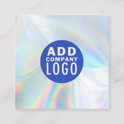Bedrijf Logo- en QR-code DIY Holographic Vierkante Visitekaartje (Achterkant)