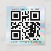 Bedrijf Logo- en QR-code DIY Holographic Vierkante Visitekaartje (Voorkant)