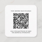 Bedrijf Logo en QR-code Eenvoudig Vierkante Visitekaartje (Voorkant)