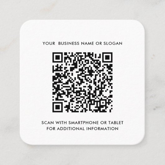 Bedrijf Logo en QR-code Eenvoudig Vierkante Visitekaartje (Voorkant)