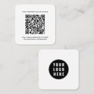 Bedrijf Logo en QR-code Eenvoudig Vierkante Visitekaartje