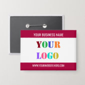 Bedrijf Logo en tekst Business Promotional Button (Voorkant / Achterkant)