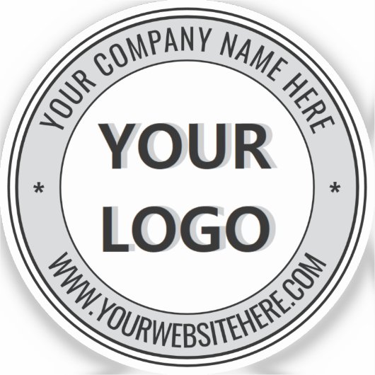 Bedrijf Logo en tekst Business Sticker Sjabloon (Voorkant)