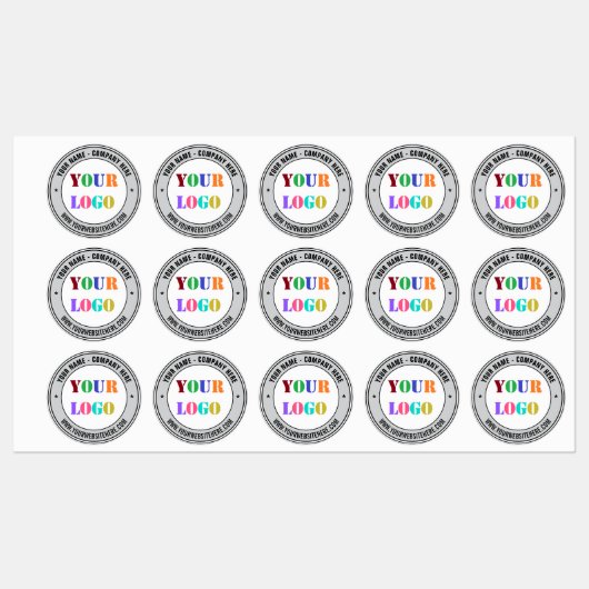 Bedrijf Logo en tekst Business Stickers Sjabloon (Vel)