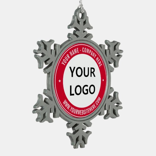 Bedrijf Logo en Tekst Kerst Ornament Sjabloon (Links)