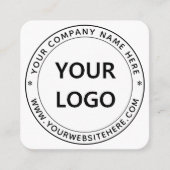 Bedrijf Logo en tekst Stamp Business Card Template Vierkante Visitekaartje (Voorkant)