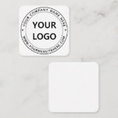 Bedrijf Logo en tekst Stamp Business Card Template Vierkante Visitekaartje (Voorkant / Achterkant)