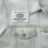 Bedrijf Logo Faux Marble Professioneel Medewerker Naamplaatje (In situ)