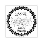 Bedrijf Logo Floral Lijst Small Business Kantoor Zelfinktende Stempel (Design)