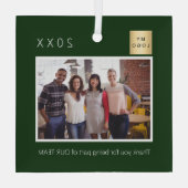 Bedrijf logo foto dank u groen glas ornament (Achterkant)