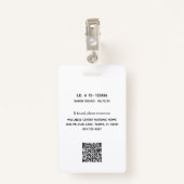 Bedrijf Logo Foto ID Silver White Employee Badge (Achterkant met clip)