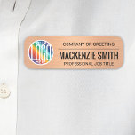 Bedrijf Logo Geborstelde Koper Kleur Plastic Medew Naamplaatje<br><div class="desc">**Let op: de achtergrond is afgedrukt om er metallic uit te zien, maar het product is niet van metaal en is niet gegraveerd.** Geef uw bedrijf in stijl weer door personeel te voorzien van moderne en professionele aangepaste logo rechthoekige plastic naamlabels, beschikbaar met uw keuze van pin- of magnetische achterkant....</div>