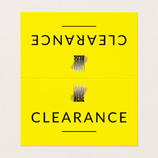 Bedrijf Logo Geel Zwart Opruimingstellerteken Visitekaartje (Buitenkant ongevouwen)