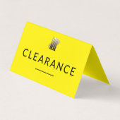 Bedrijf Logo Geel Zwart Opruimingstellerteken Visitekaartje (Achterkant)