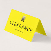 Bedrijf Logo Geel Zwart Opruimingstellerteken Visitekaartje (Voorkant)