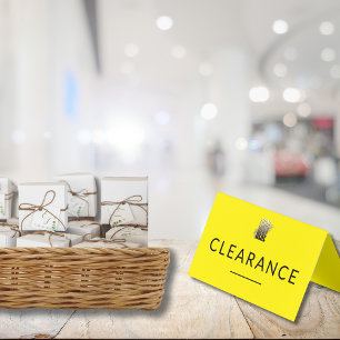 Bedrijf Logo Geel Zwart Opruimingstellerteken Visitekaartje