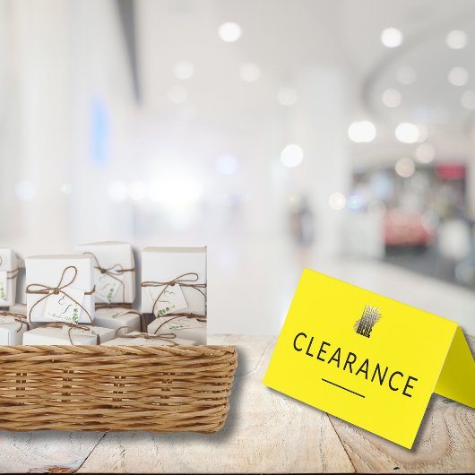 Bedrijf Logo Geel Zwart Opruimingstellerteken Visitekaartje