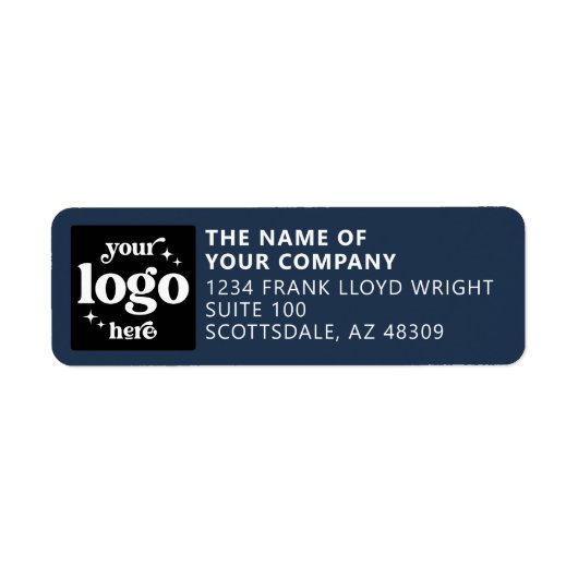 Bedrijf Logo Gepersonaliseerd Bedrijfsretouradres Etiket (Voorkant)