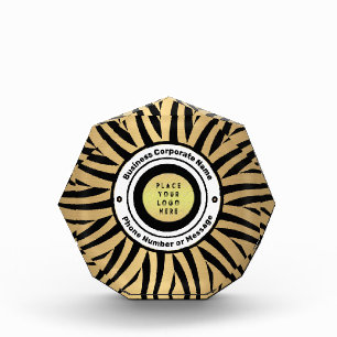 Bedrijf Logo Gold Black Personalize Fotoblokken