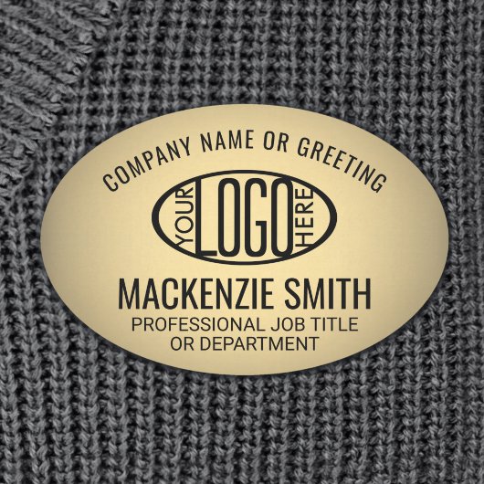 Bedrijf Logo Gold Color Plastic Oval Medewerker Naamplaatje