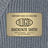 Bedrijf Logo Gold Colour Printed Plastic Medewerke Naamplaatje