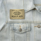 Bedrijf Logo Gold Colour Printed Plastic Medewerke Naamplaatje (In situ)