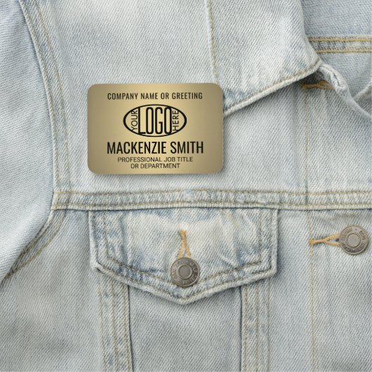 Bedrijf Logo Gold Colour Printed Plastic Medewerke Naamplaatje (In situ)