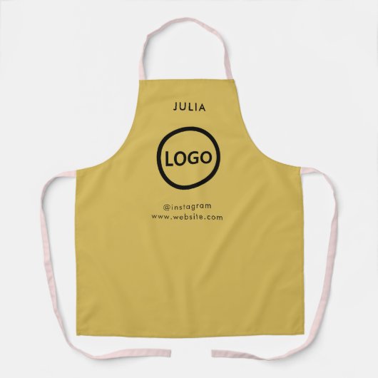 Bedrijf Logo Gold Personeelsnaam Schort (Voorkant)