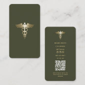 Bedrijf Logo Green Army Modern QR Visitekaartje (Voorkant / Achterkant)