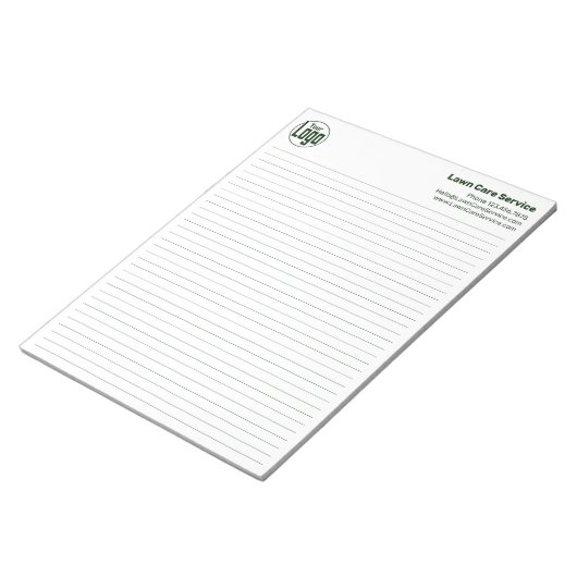 Bedrijf Logo Green Lines College Rule Notitieblok (Schuin)