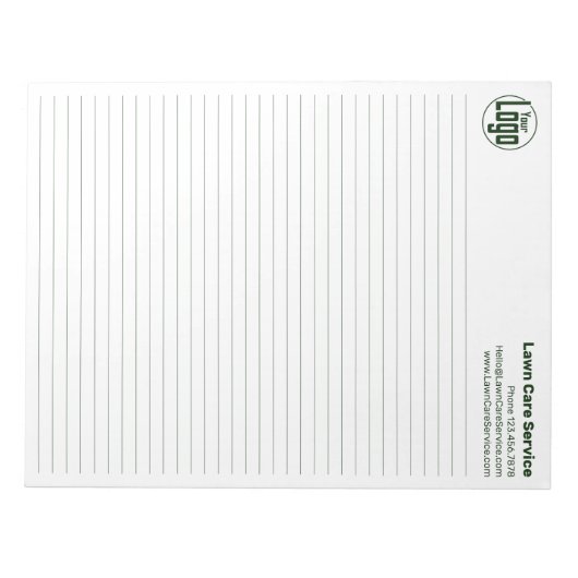 Bedrijf Logo Green Lines College Rule Notitieblok (Voorkant)