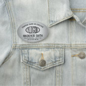 Bedrijf Logo Grijs Kleur Plastic Ovaal Medewerker Naamplaatje (In situ)