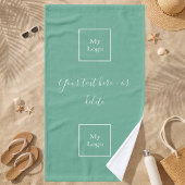 Bedrijf logo groen witte tekst badhanddoek bad handdoek