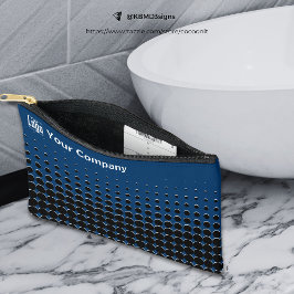 Bedrijf Logo Halftoonpatroon Blauw Zwart Wit Etui