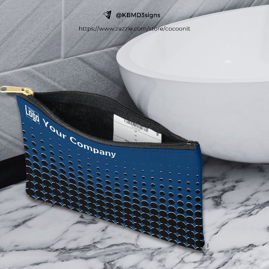 Bedrijf Logo Halftoonpatroon Blauw Zwart Wit Etui