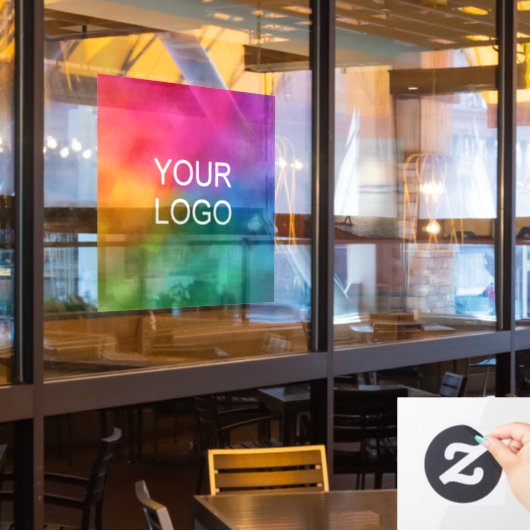 Bedrijf Logo Hier Modern Minimal Clean Raamsticker (Restaurant Raam)