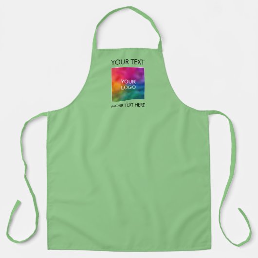 Bedrijf Logo Hier Sjabloon Sage Green Schort (Voorkant)